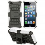Wholesale iPhone 5 5S TPU+PC Dual  Hybrid Case with Stand (Black-White)